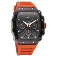 SF Maiden Voyage Sport Watch White Dial And Strap with red accents Tonneau Shaped Case
