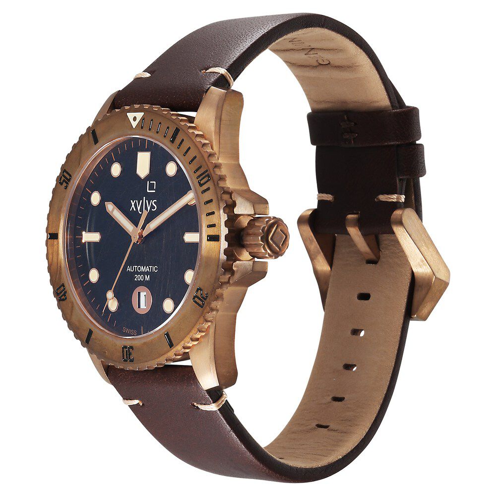 Buy Online Xylys Swiss Automatic Brown Dial Brown Leather Strap