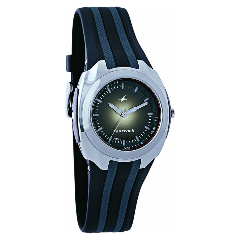 Fastrack Quartz Analog Black Dial Plastic Strap Watch for Guys