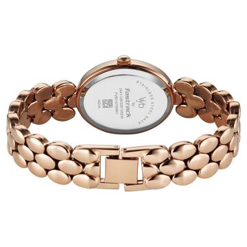 Vyb Enigma By Fastrack Quartz Analog Rose Gold Dial Rose Gold Metal Strap Watch For Girls