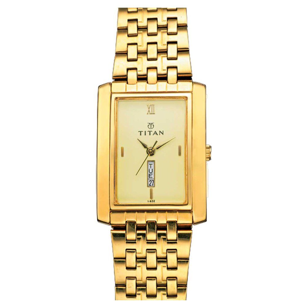 Buy Online Titan Karishma Champagne Dial Analog with Date Metal