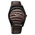 Fastrack Gelato Black leather strap watch with Chocolate dial for Guys - image number 1