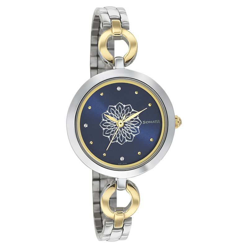 Sonata Wedding Blue Dial Women Watch With Stainless Steel Strap