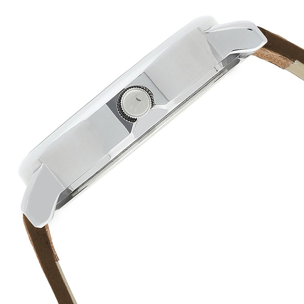 Buy Online Fastrack Bold Quartz Analog White Dial Leather Strap