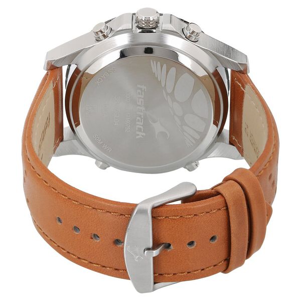 Fastrack Quartz Analog Digital Grey Dial Leather Strap Watch for Guys - image number 3