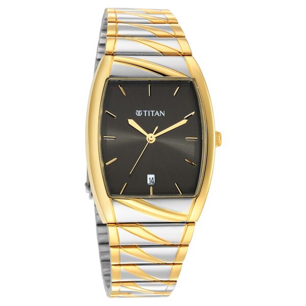 Titan Karishma Anthracite Dial Analog Stainless Steel Strap Watch for Men - image number 0