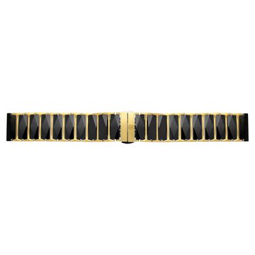 20 mm Black & Golden Ceramic & Metal Strap for Men