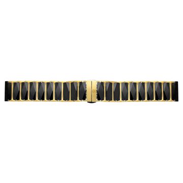 20 mm Black & Golden Ceramic & Metal Strap for Men