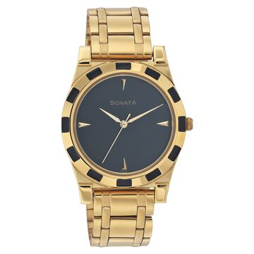 Sonata Quartz Analog Black Dial Watch for Men