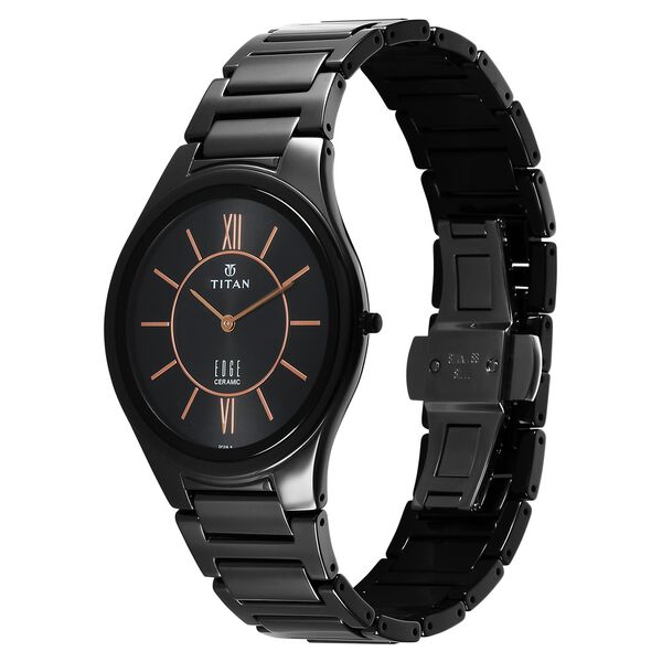 Titan Edge Ceramic Quartz in Rich Black Dial Watch for Men - image number 5