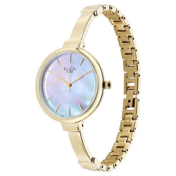 Titan Raga Showstopper Quartz Analog Mother Of Pearl Dial Metal Strap Watch for Women - image number 2