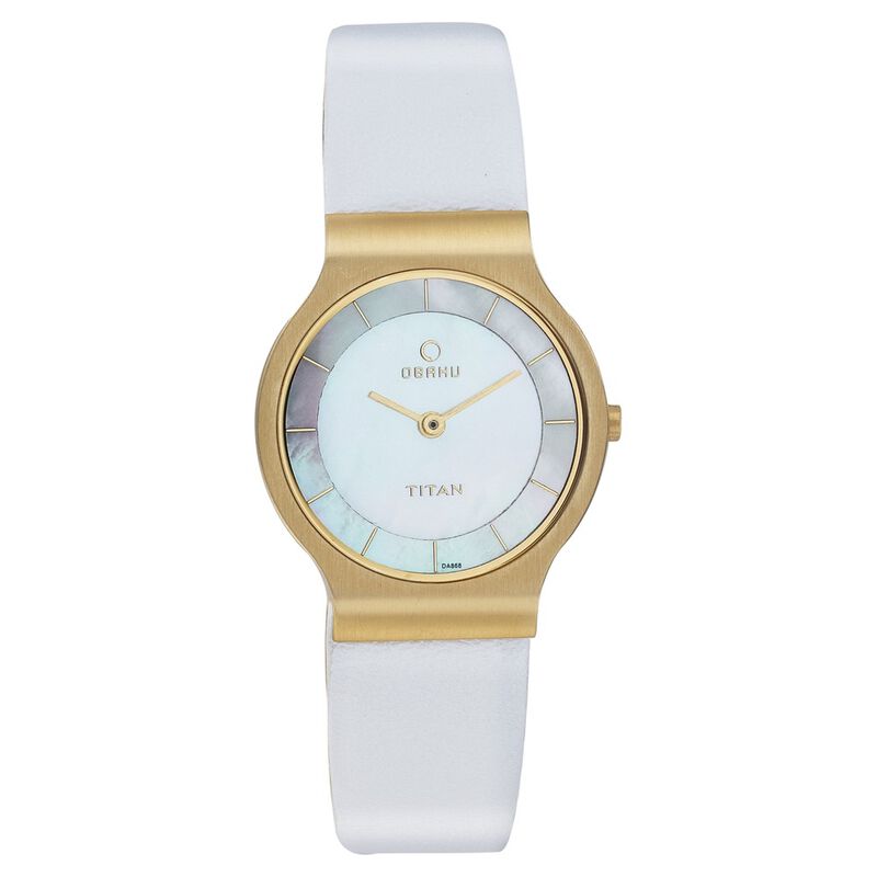 Titan Analog Mother of Pearl Dial Stainless Steel Strap watch for Women