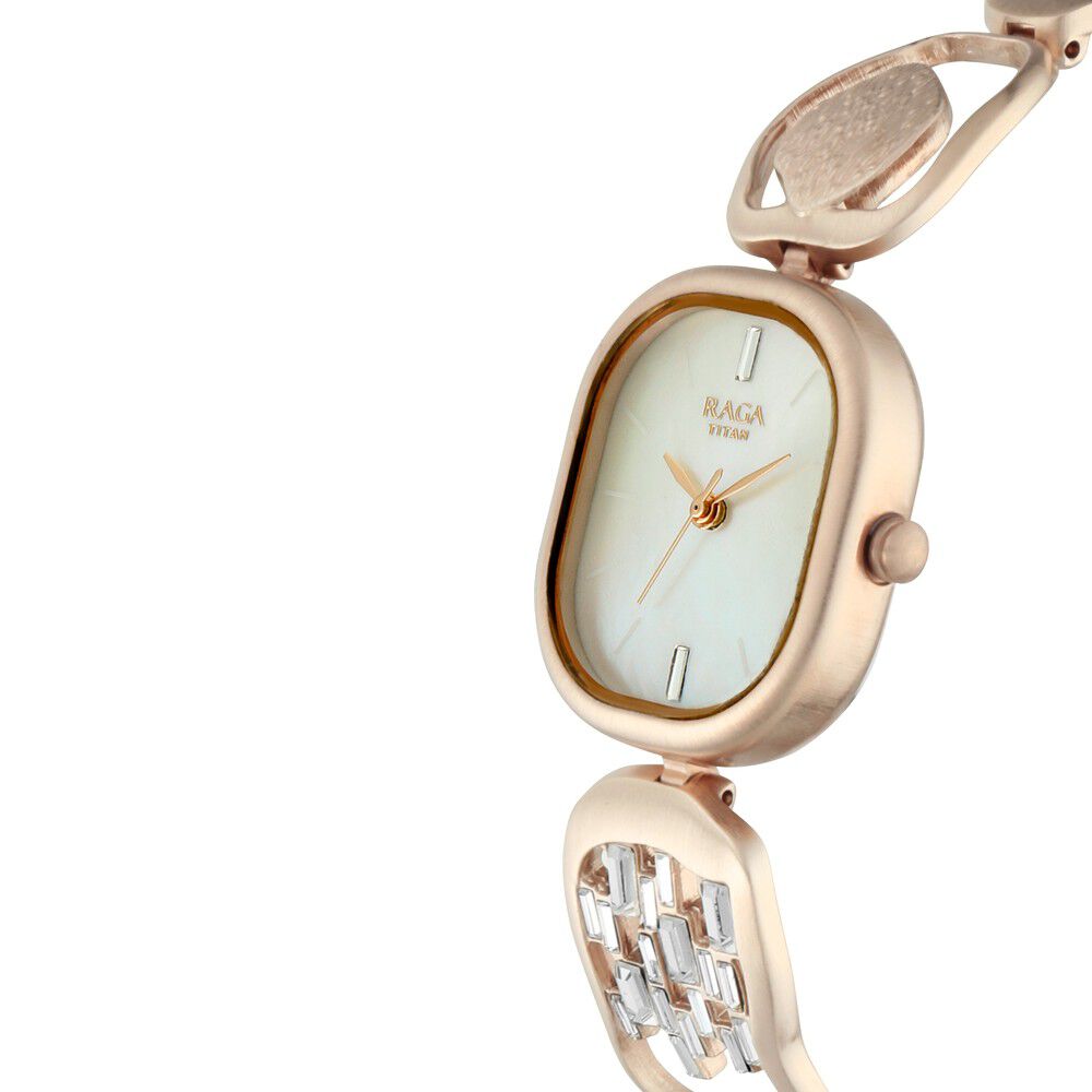 Titan Raga I Am Mother of Pearl Dial Women Watch With Metal Strap