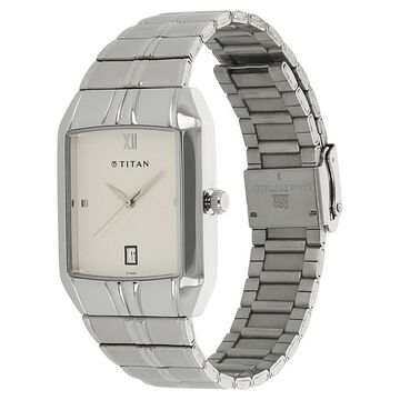 Titan Analog with Date White Dial Metal Strap watch for Men