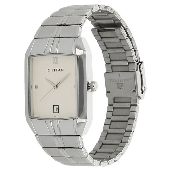 Titan Analog with Date White Dial Metal Strap watch for Men - image number 1