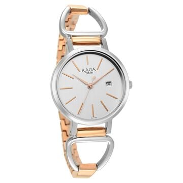 Titan Silver Dial Quartz Analog with Date Watch for Women