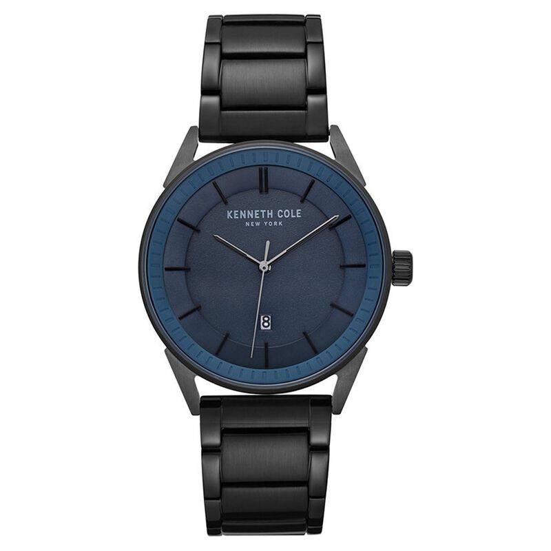 Kenneth Cole Quartz Analog with Date Blue Dial Stainless Steel Strap Watch for Men