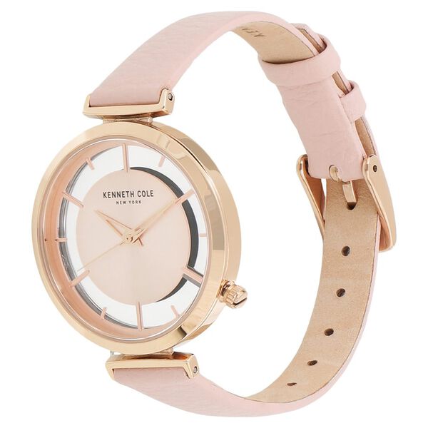 Kenneth Cole Quartz Analog Rose Gold Dial Leather Strap Watch for Women - image number 1