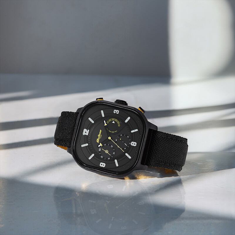 Titan Octane Aerobatics Black Chrono Fabric Strap Watch for Men