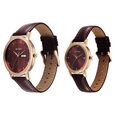 Titan Bandhan Eternal Pair Analog with Date and Maroon Dial Maroon Leather Strap Watch for Couples - image number 2