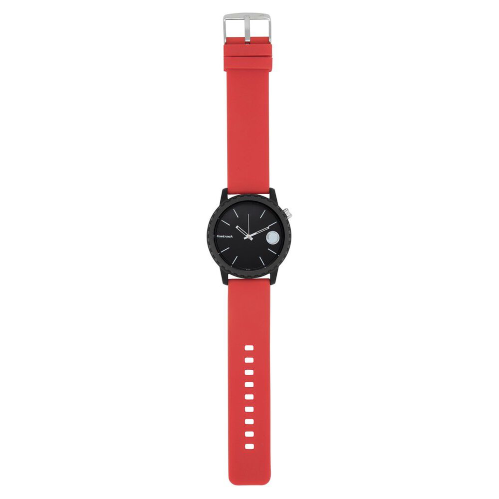 Fastrack red black top watch