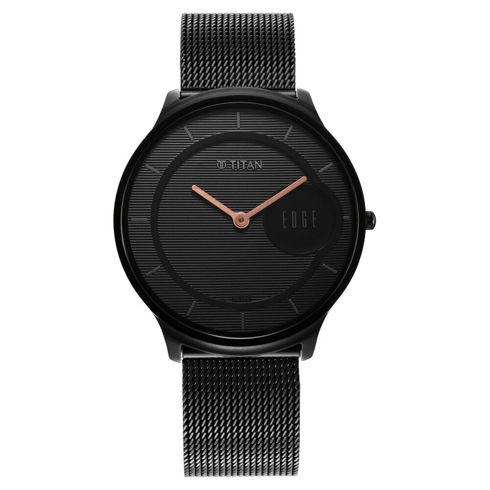 Buy Online Titan Edge Baseline Black Dial Analog Stainless Steel