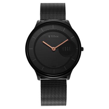 Titan Edge Slim Stainless Steel Black Dial Analog Watch for Men