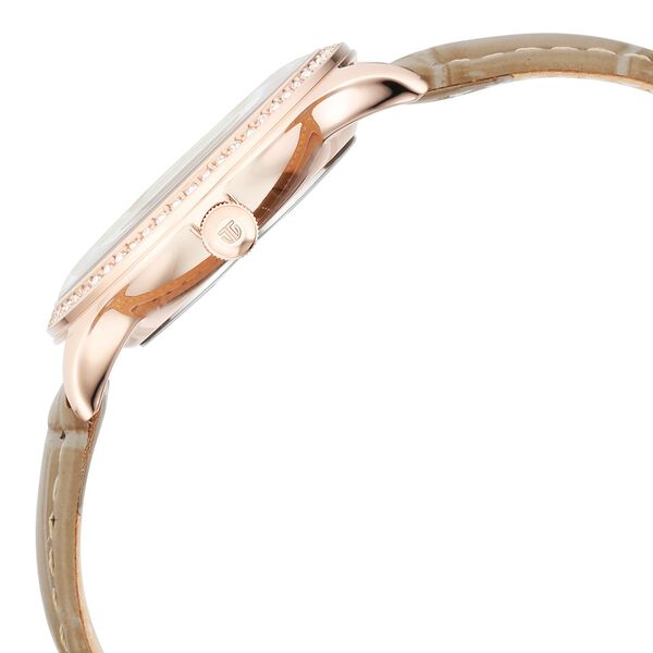Titan Bright Leathers Silver Dial Analog with Date Leather Strap Watch for Women - image number 3