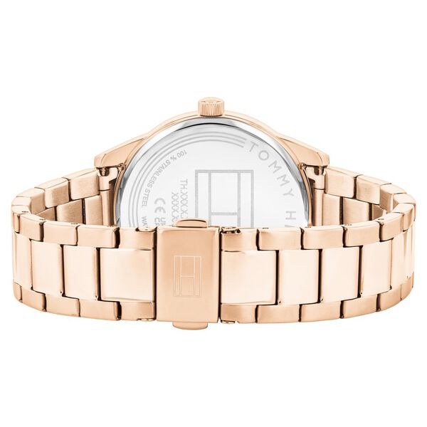 Tommy Hilfiger Multifunction Silver Dial Rose Gold Color Stainless Steel Strap Watch For Women - image number 2