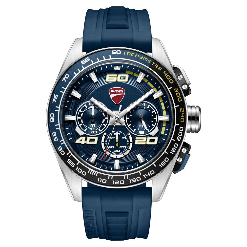 Ducati Quartz Chronograph Blue Dial Blue Silicone Strap Watch For Men-picture-11