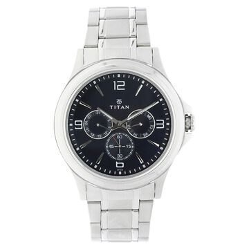 Titan Blue Dial Quartz Multifunction Stainless Steel Strap watch for Men
