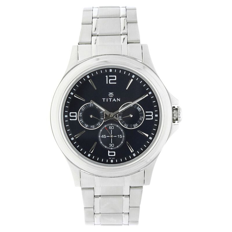 Titan Blue Dial Quartz Multifunction Stainless Steel Strap watch for Men - image number 0
