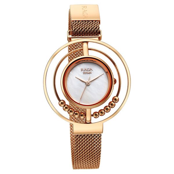Titan Raga Delight Mother Of Pearl Dial Analog Stainless Steel Strap watch for Women - image number 1