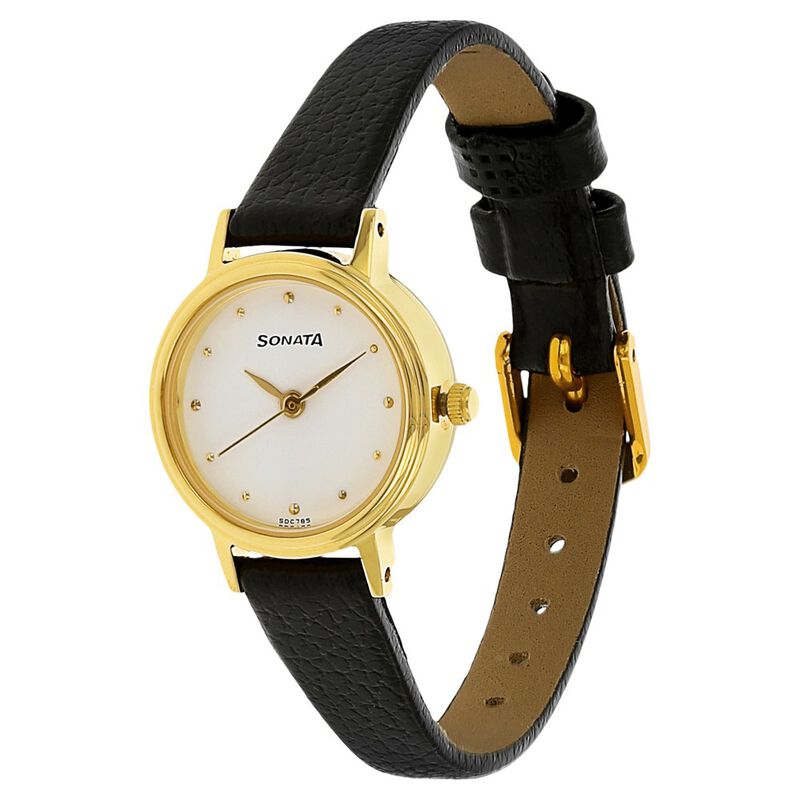 Sonata Quartz Analog White Dial Leather Strap Watch for Women - image number 1