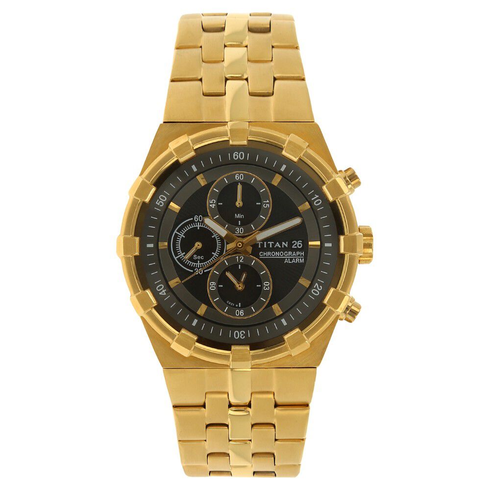 Titan chronograph gold watch 2025