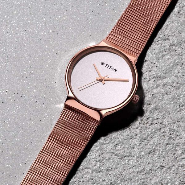 Titan Slimline Silver Dial Women Watch With Stainless Steel Strap - image number 0