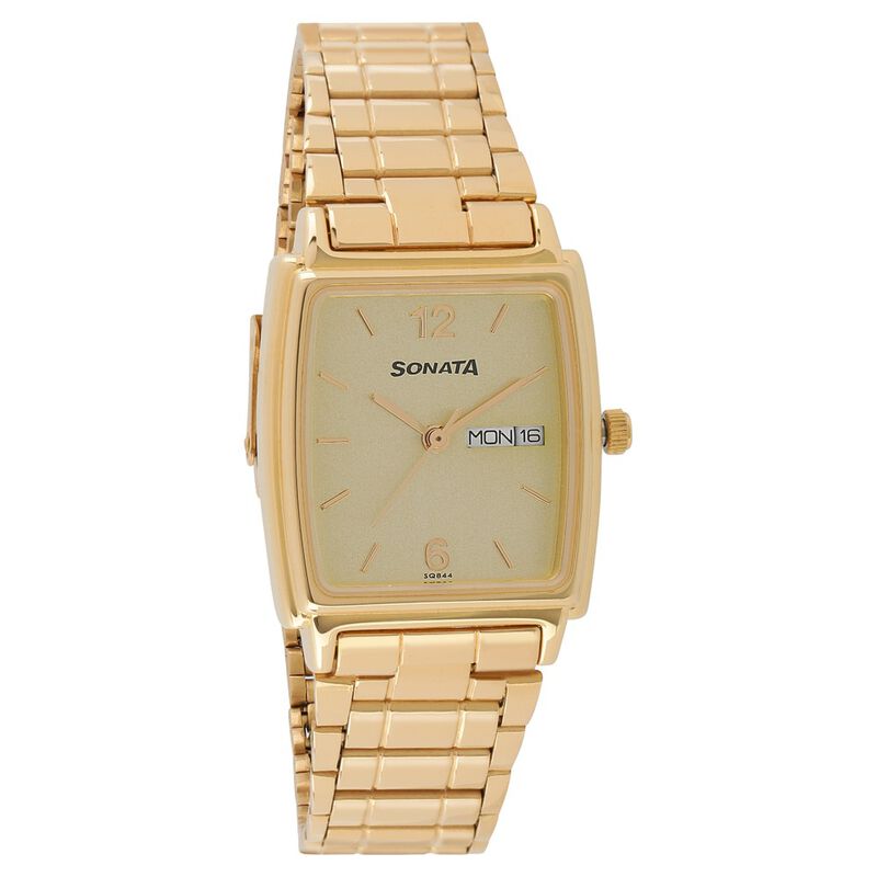 Sonata Champagne Dial Watch for Men