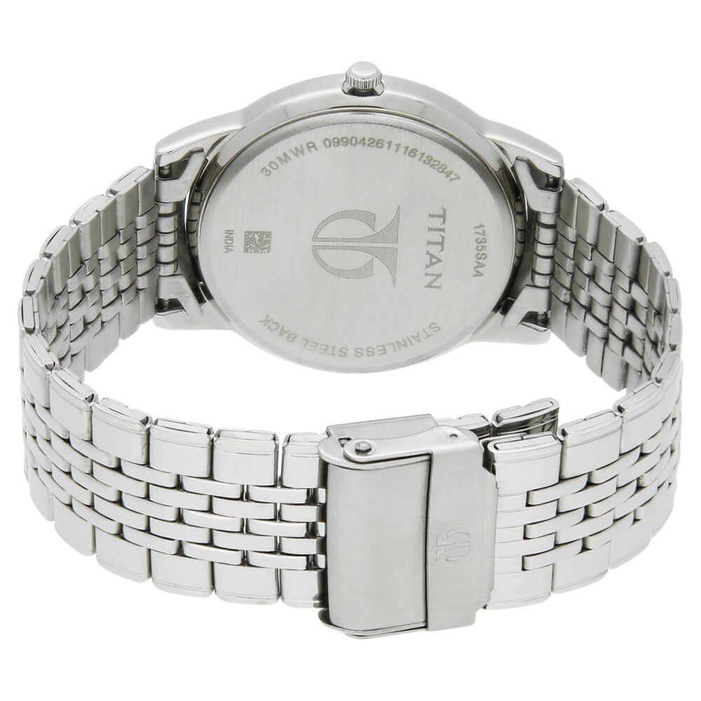 Buy Online Titan Quartz Analog White Dial Stainless Steel Strap Watch for Men nm1735sm01 Titan
