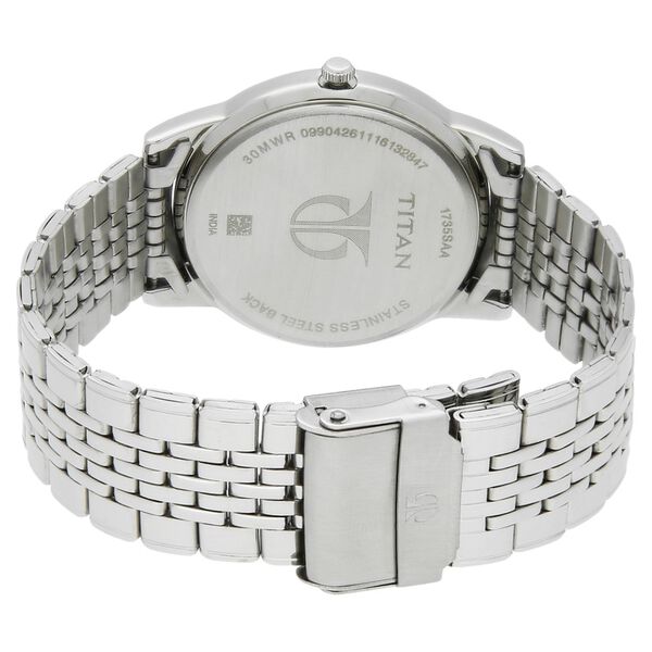 Titan Quartz Analog White Dial Stainless Steel Strap Watch for Men - image number 3
