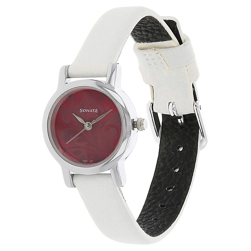 Sonata Quartz Analog Pink Dial Leather Strap Watch for Women - image number 1