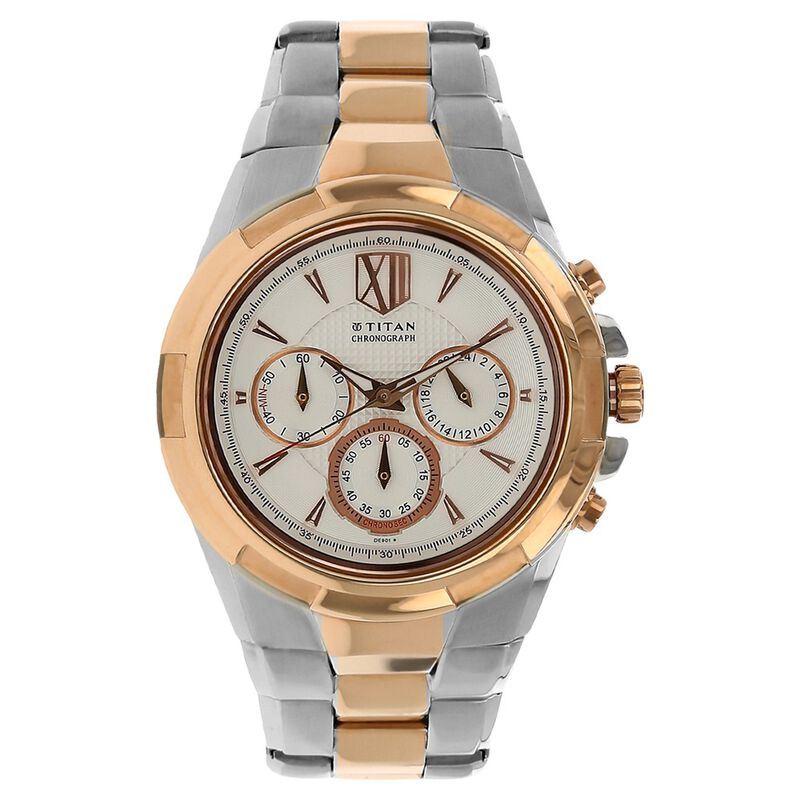 Titan Quartz Chronograph Silver Dial Stainless Steel Strap Watch for Men - image number 0