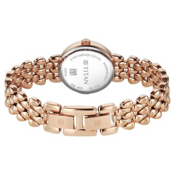 Titan Purple Serein Quartz Analog Rose Gold Dial Rose Gold Metal Strap Watch For Women