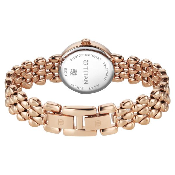 Titan Purple Serein Quartz Analog Rose Gold Dial Rose Gold Metal Strap Watch For Women - image number 5