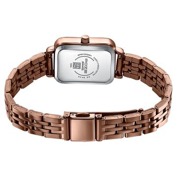 Sonata Poze Quartz Analog Mother Of Pearl Dial Brown Metal Strap Watch For Women