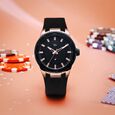 Vyb Challenger By Fastrack Quartz Analog Black Dial Silicone Strap Watch For Guys - image number 0