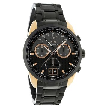 Xylys Quartz Chronograph Grey Dial Black Stainless Steel Strap Watch For Men
