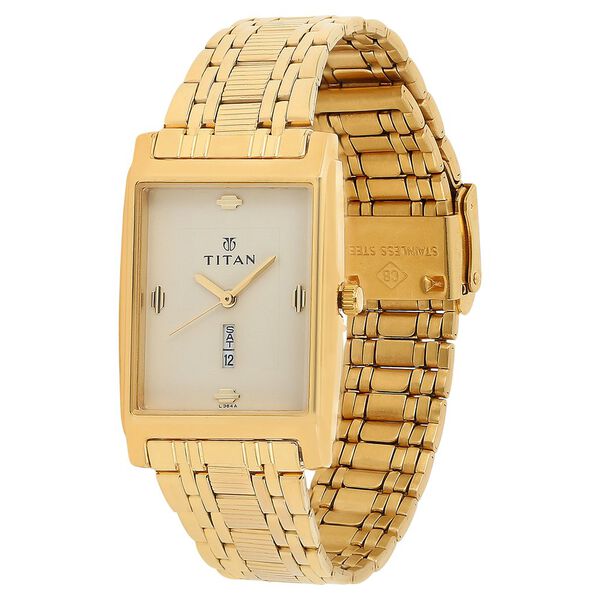 Titan Royale Champagne Dial Analog with Date Metal Strap watch for Men - image number 1