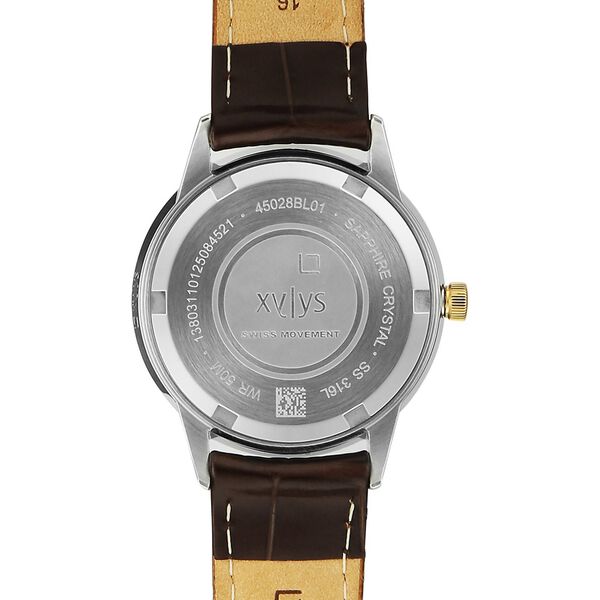 Xylys Swiss Quartz Silver Dial Two Toned Leather Strap Watch For Women - image number 6