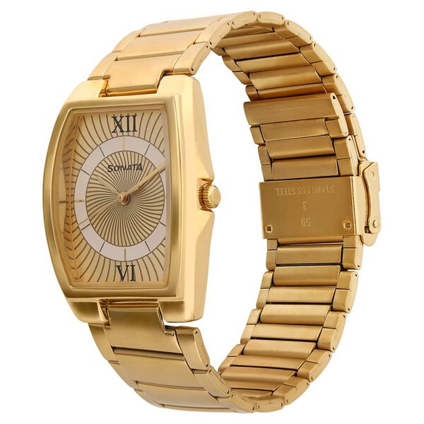 Sonata Quartz Analog Champagne Dial Metal Strap Watch for Men - image number 2