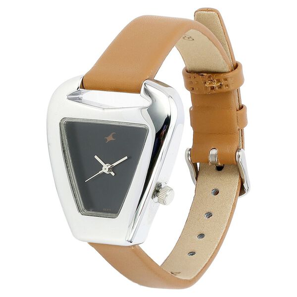 Fastrack Quartz Analog Black Dial Leather Strap Watch for Girls - image number 1